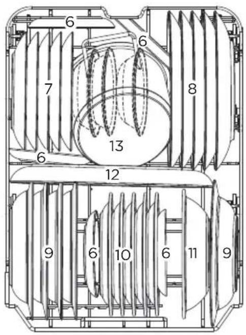 MIDEA MDWEF1034DW-WE - Lower basket: - 1