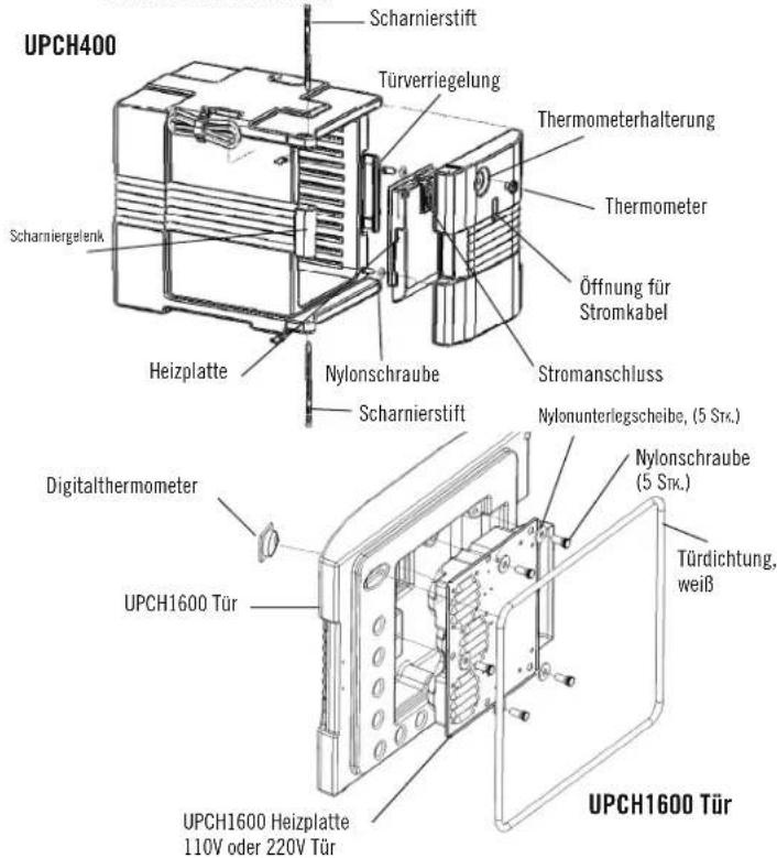 Cambro UPCHT16002 - Gesamtansicht und Explosionszeichung - 1
