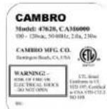 Cambro UPCHT16002 - Mode d'emploi - 1