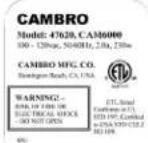 Cambro UPCHT16002 - Instruktja obslugi - 1