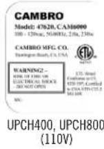 Cambro UPCHT16002 - Betriebsanleitung - 1