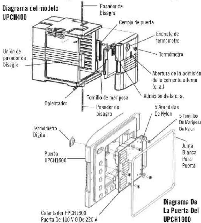 Cambro UPCHT16002 - Vistas Ensemblada y Esquemática del Producto - 1