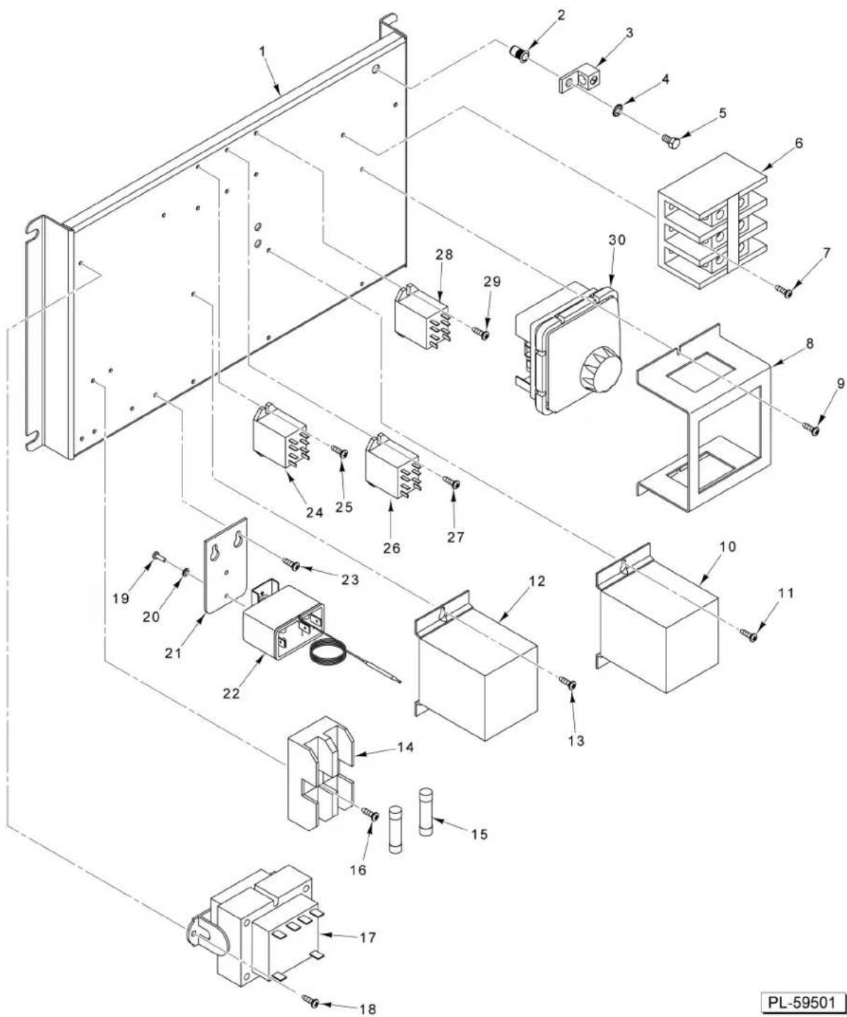 Vulcan C24EO3AF - ILLUS. PART NO. NAME OF PART AMT. PL-59500 - 1