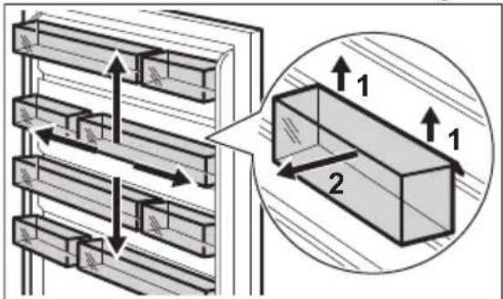 ELECTROLUX ENT6MD19S3 - Positionnement des balconnets de porte - 1