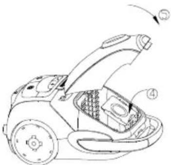 TORNADO VCBKC800BC - Changing of the dust bag - 2