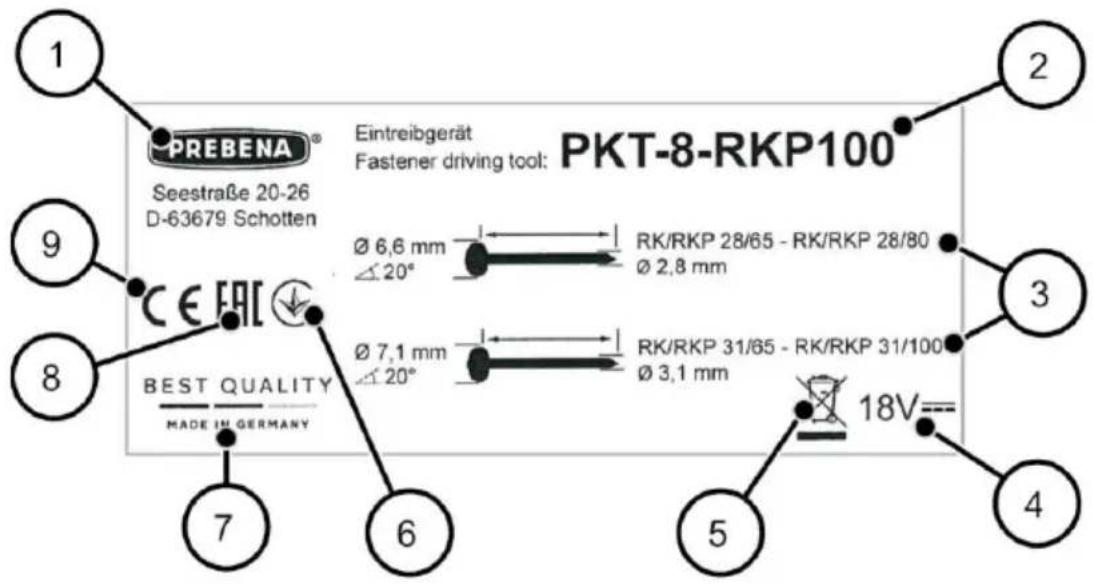 Prebena PKT-8RKP100 - Información en la placa de características - 1