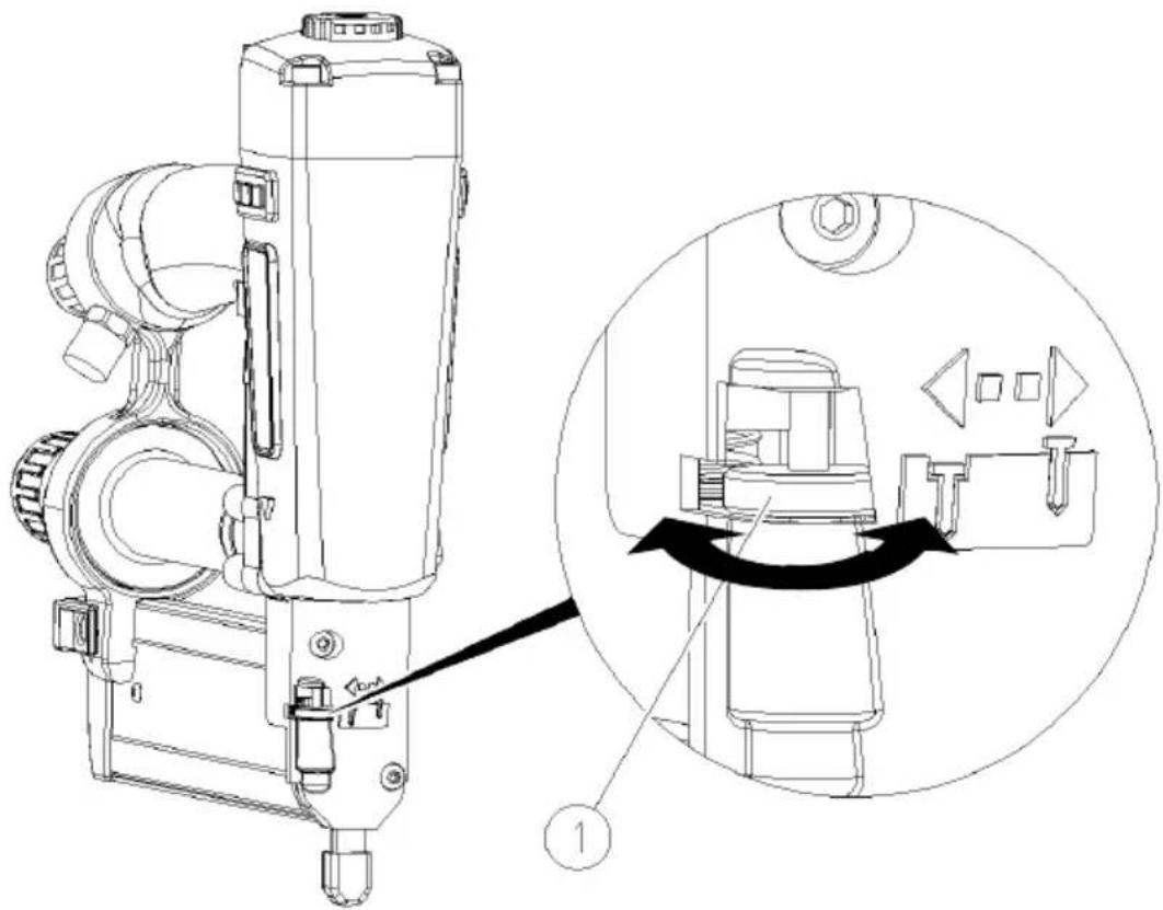 Prebena PKT-2-J50SD-SVN - Eintreibtiefe am Einstellrad der Auslöse-Sicherung einstellen - 2