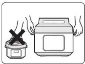 MIDEA MPC602SBMK - Inneren Topf zum Erhitzen nicht auf andere Geräte stellen - 2