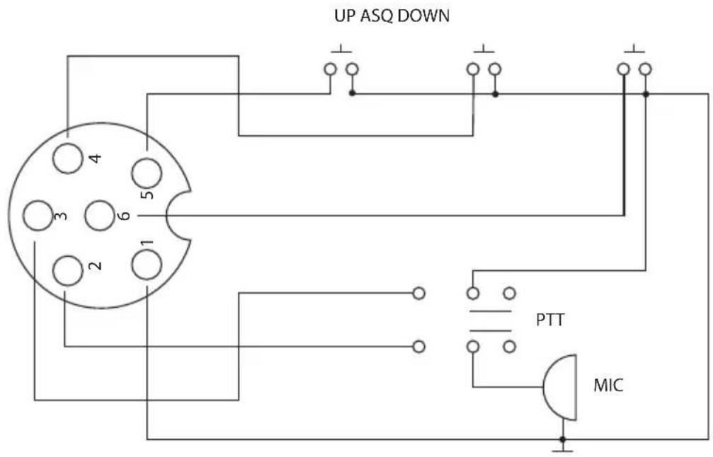 PNI Escort HP 8001L ASQ - MICROPHONE WIRING DIAGRAM - 1