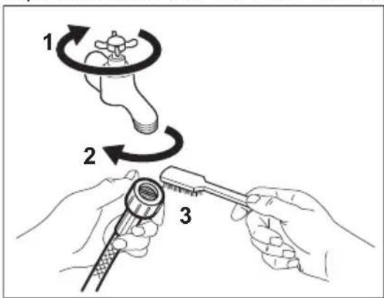 ELECTROLUX WTSL6IE501 - Cleaning the inlet hose filter and the valve filter - 1