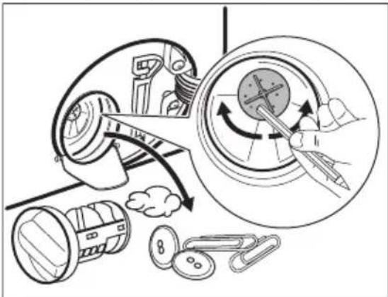 ELECTROLUX WTSL6IE501 - Proceed as described in following diagrams to clean the pump filter: - 5