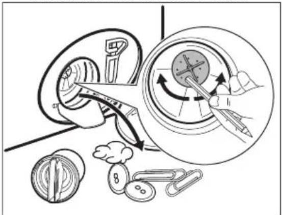 ELECTROLUX EFI7494UGW - Proceed as described in following diagrams to clean the pump filter: - 5