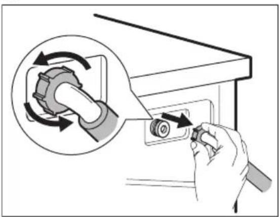 ELECTROLUX SensiCare 600 EFI6394GW - Cleaning the inlet hose and the valve filter - 3