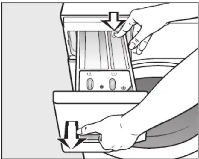 MIELE WCA132 WCS - Extraire le bac à produits - 1