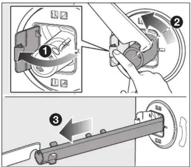 MIELE WCA132 WCS - Retirer les tiges de transport - 1