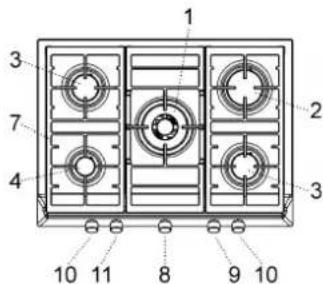 TEKA EX 60.1 3G AI AL DR CI LPG - DESCRIPCIÓN PLACAS DE COCCIÓN DESCRIPTION OF HOBS DESCRIPTION DES TABLES DE CUISSON ΠΕΡΙΓΡΑΦΗ ΕΣΤΙΩΝ ΜΑΓΕΙΡΕΜΑΤΟΣ DESCRIÇÃO DO APARELHO - 5