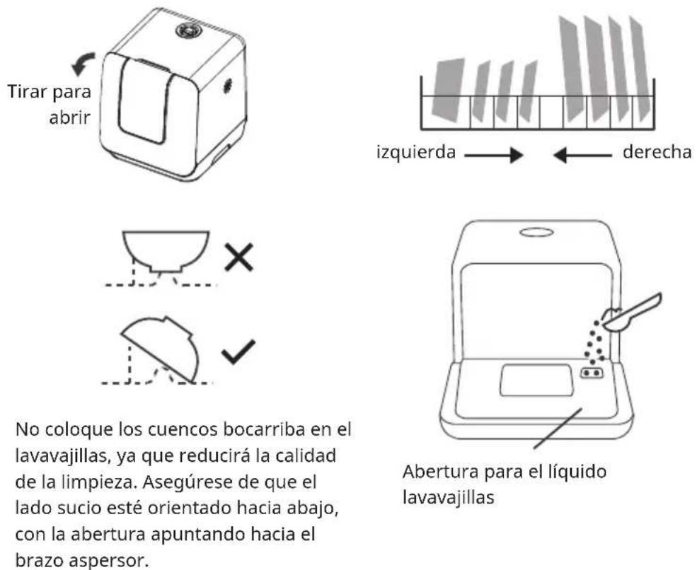 Klarstein Melville 3 - Abra la puerta, coloque la vajilla dentro y añada el líquido lavavajillas - 1