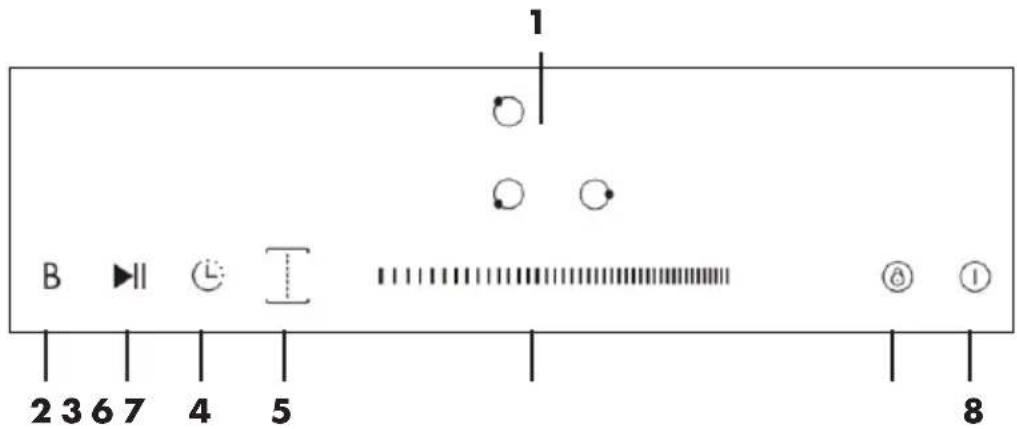 Klarstein VariCook Domino Glass - VISTA GENERAL DEL APARATO Y PANEL DE CONTROL - 6