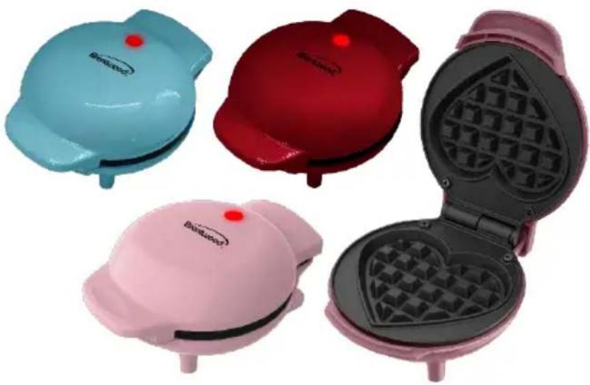 Brentwood TS-2144PK - MINI MÁQUINA PARA HACER GOFRES MINI GAUFRIER - 1