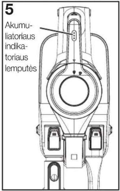 VESTFROST Aqua Plus Power VF-VM4501GS - Akumuliatoriaus indikatoriaus lemputės rodo įkrovimo lygį (5 pav.) - 2