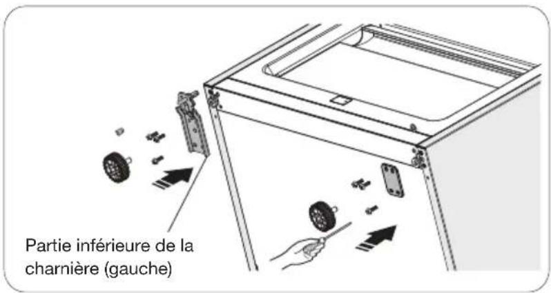 Partie inférieure de la charnière (gauche)