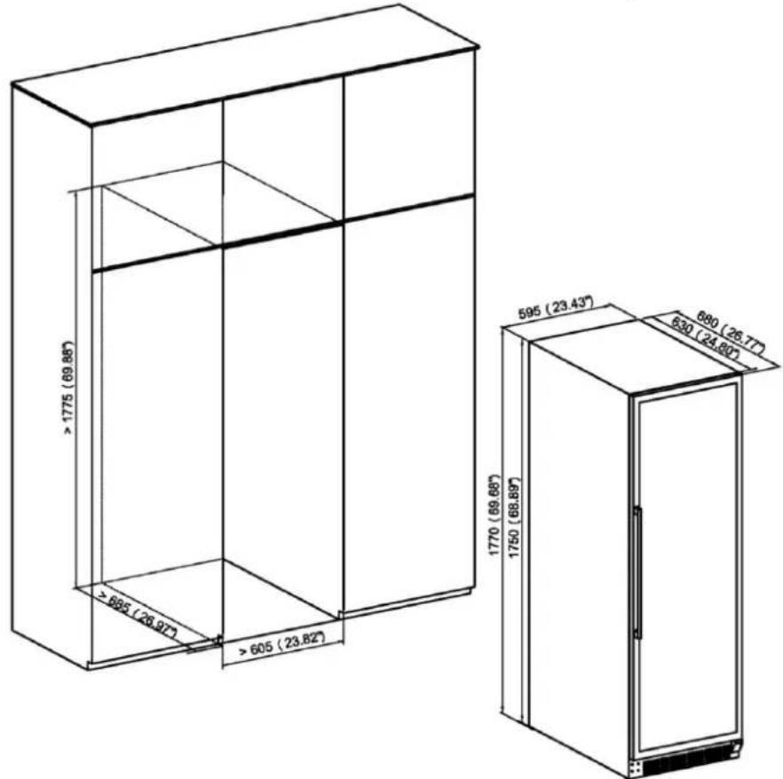 LE CHAI LMN1820F - L'appareil est conçu pour être encastré dans un meuble ou posé sur le sol. - 1