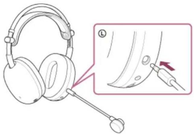 SONY INZONE H9 II - Branchez le microphone à perche fourni sur la prise d'entrée du microphone à perche. - 1