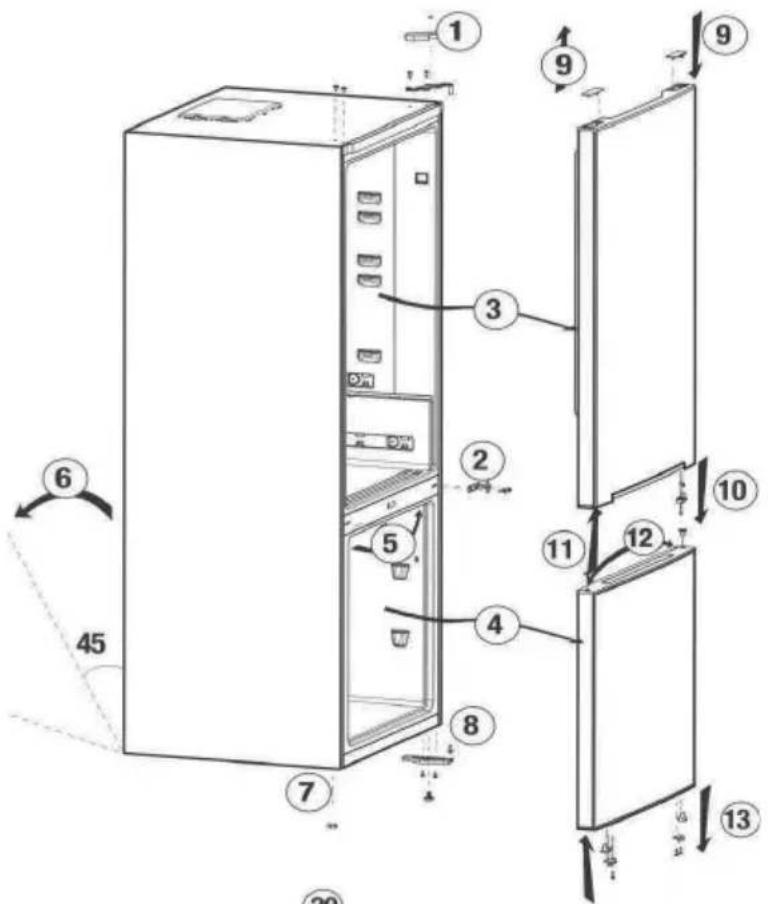 WHIRLPOOL WHKS 1341 G4E - Réversibilité de la porte - 1