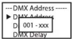 Cameo Root BAR 6 - RÉGLAGE DE L'ADRESSE DE DÉPART DMX (DMX Address) - 2