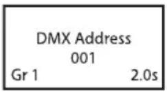 Cameo Root BAR 6 - ÉCRAN PRINCIPAL EN MODE DE FONCTIONNEMENT DMX - 1