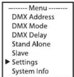 Cameo Root BAR 6 - SYSTEMEINSTELLUNGEN (Settings) - 1