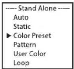Cameo Root BAR 6 - MODE DE FONCTIONNEMENT STAND ALONE COLOR PRESET - 2