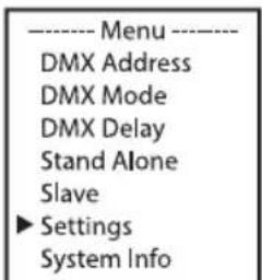 Cameo Root BAR 6 - SYSTEM SETTINGS (Settings) - 1