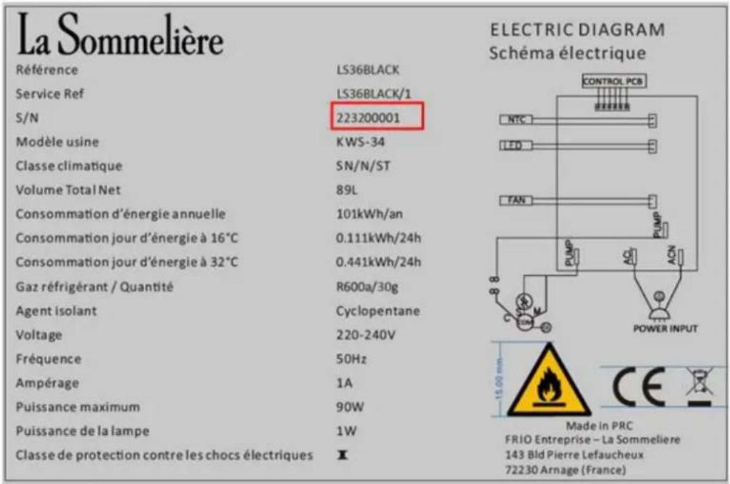 LA SOMMELIERE LS52BLACK - TECHNICAL DATA - 1