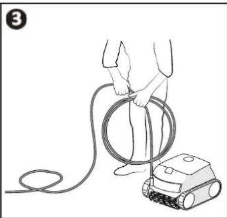 ZODIAC XA 2095 - Etaler et enrouler le cable pour limiter l'emmèlement du cable - 3