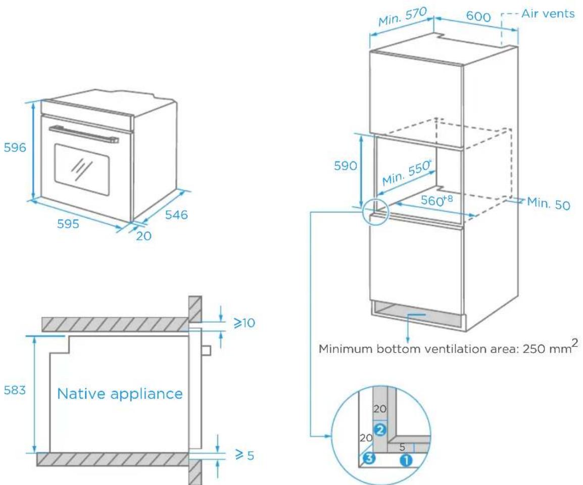Frilec VESUVIO6072 - Cupboard Diagram (Standing Cupboard) - 1