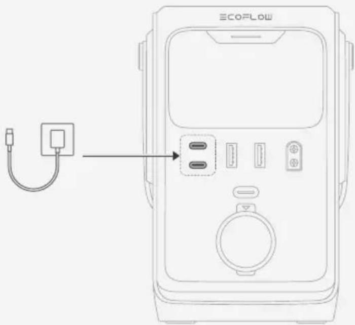 ECOFLOW TRAIL 200 DC - I Via le port d'entrée/sorting USB-C - 1