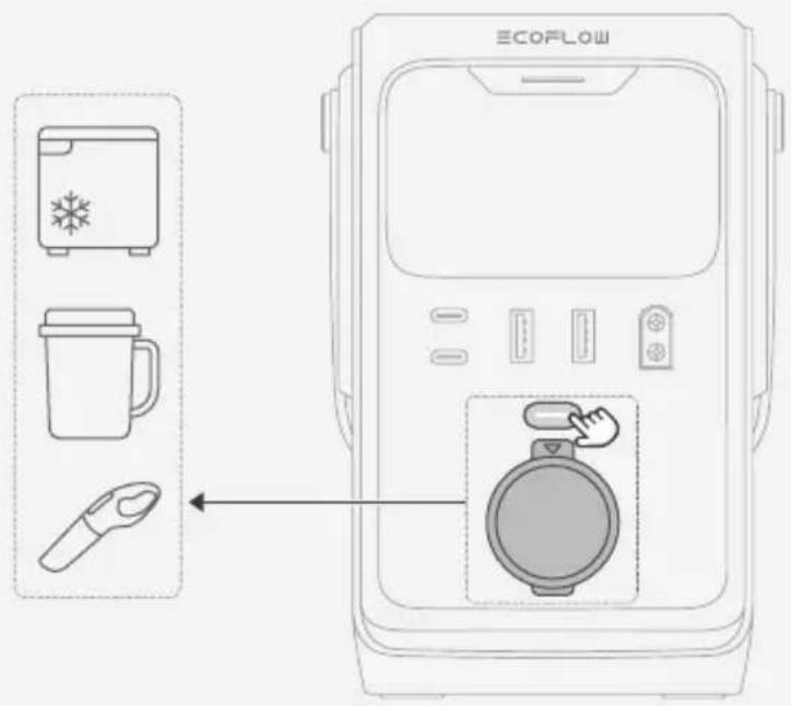 ECOFLOW TRAIL 300 DC - I Via la prise de voiture 12 V (TRAIL 300 DC seulement) - 1