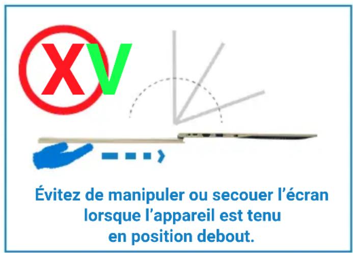 DANEW Dbook 175 - Précaution importante - Écran à ouverture à 180° - 2