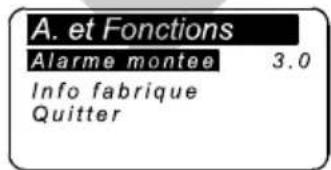 Lofrans Thetis 7003 - Menu alarmes et fonctions - 1