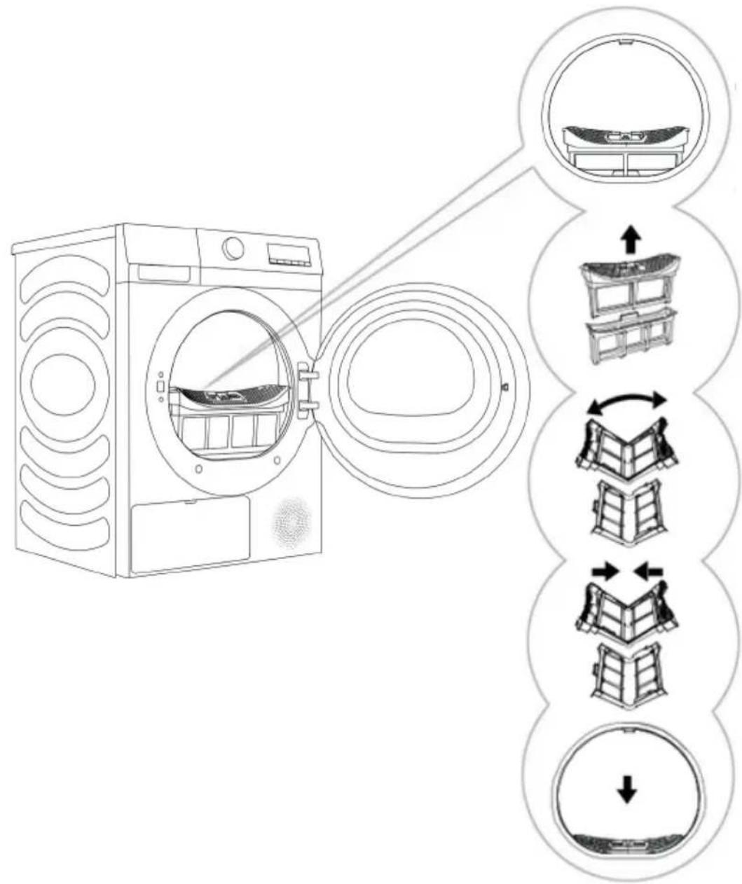 ASPES ASB800DDX - NETTOYAGE DU FILTRE À MAILLES DANS LA PORTE - 1