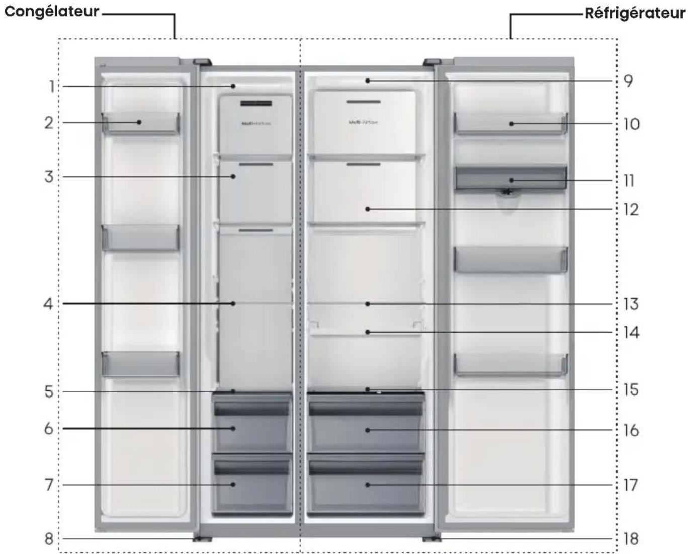 HISENSE RS3P558NEFE - Pièces et caractéristiques - 1