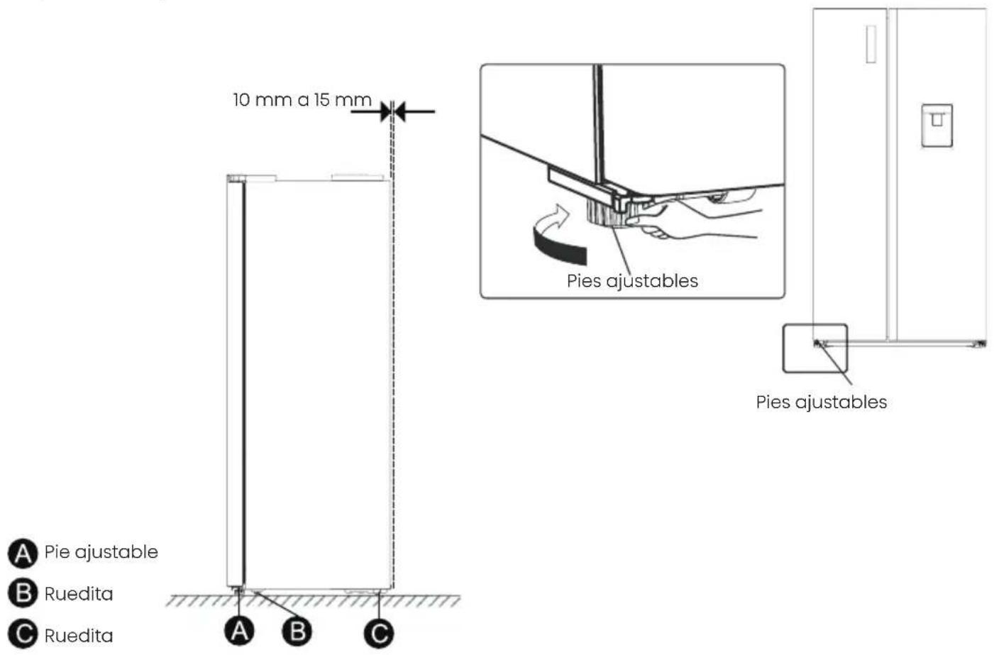 HISENSE RS3P558NEFE - Alinee las puertas (si fuera necesario) - 1