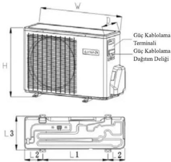 AIWA FUJINAIR 18 ACD-18100 - Kurulum ölçüsü (Birim:mm) - 1