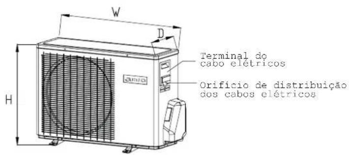 AIWA SUIJINAIR 9 ACD-9200 - Dimensoes da instalacao(Unidade:mm) - 1