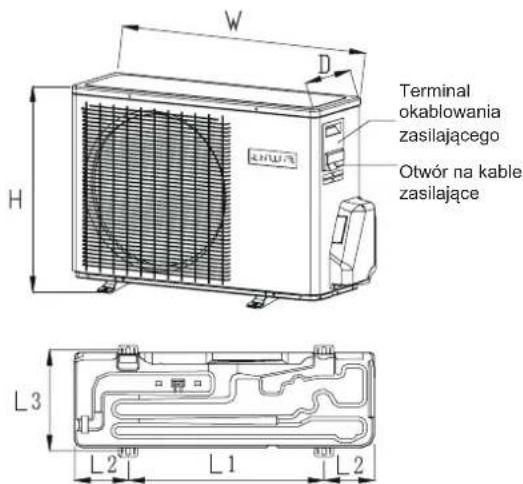 AIWA SUIJINAIR 9 ACD-9200 - Wymiary montażowe (jednostka: mm) - 1