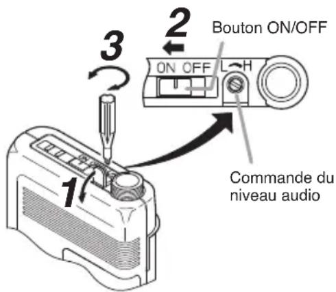 TOA WS-5325H - REGLAGE DU NIVEAU AUDIO (CONTROLE DE LA SENSIBILITE) - 1