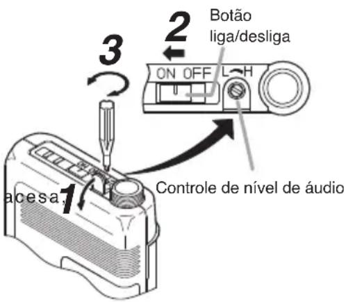 TOA WS-5325U - AJUSTE DO NÍVEL DE ÁUDIO (CONTROLE DE SENSIBILIDADE) - 1