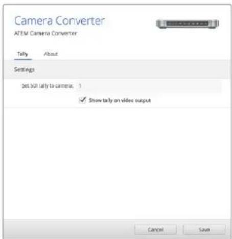 Blackmagic Design ATEM Microphone Converter - Régler la bordure tally et le numéro de la caméra - 1