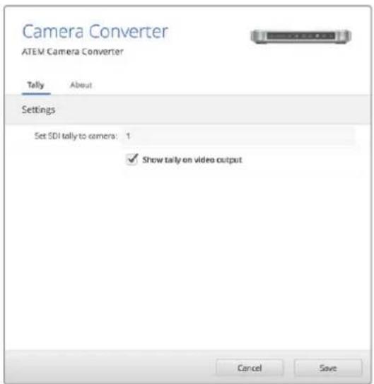 Blackmagic Design ATEM Microphone Converter - タリーボーダーおよびカメラ番号の設定 - 1